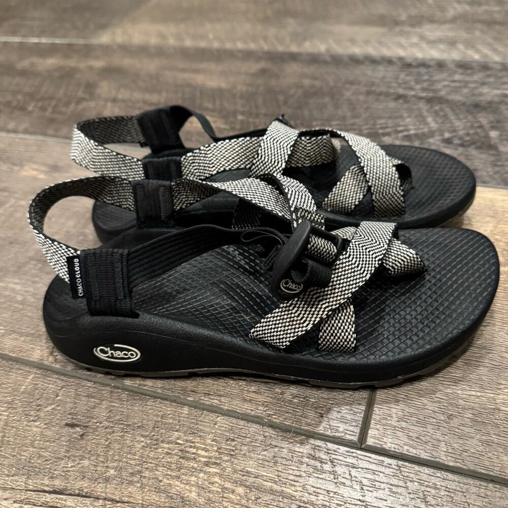 Chaco Women's Z/Cloud 2 Black/White Sandal Size 8 - Picture 4 of 8